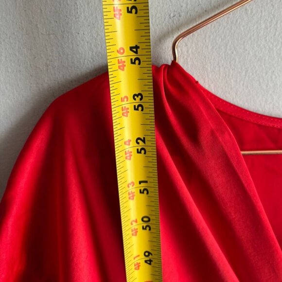 Zara Womens Bloggers Favorite Classic V-neckline Satin Dress Red Size XL - Picture 4 of 14
